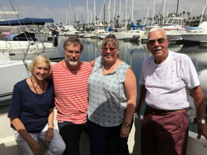 Photo of Leach family on their boat